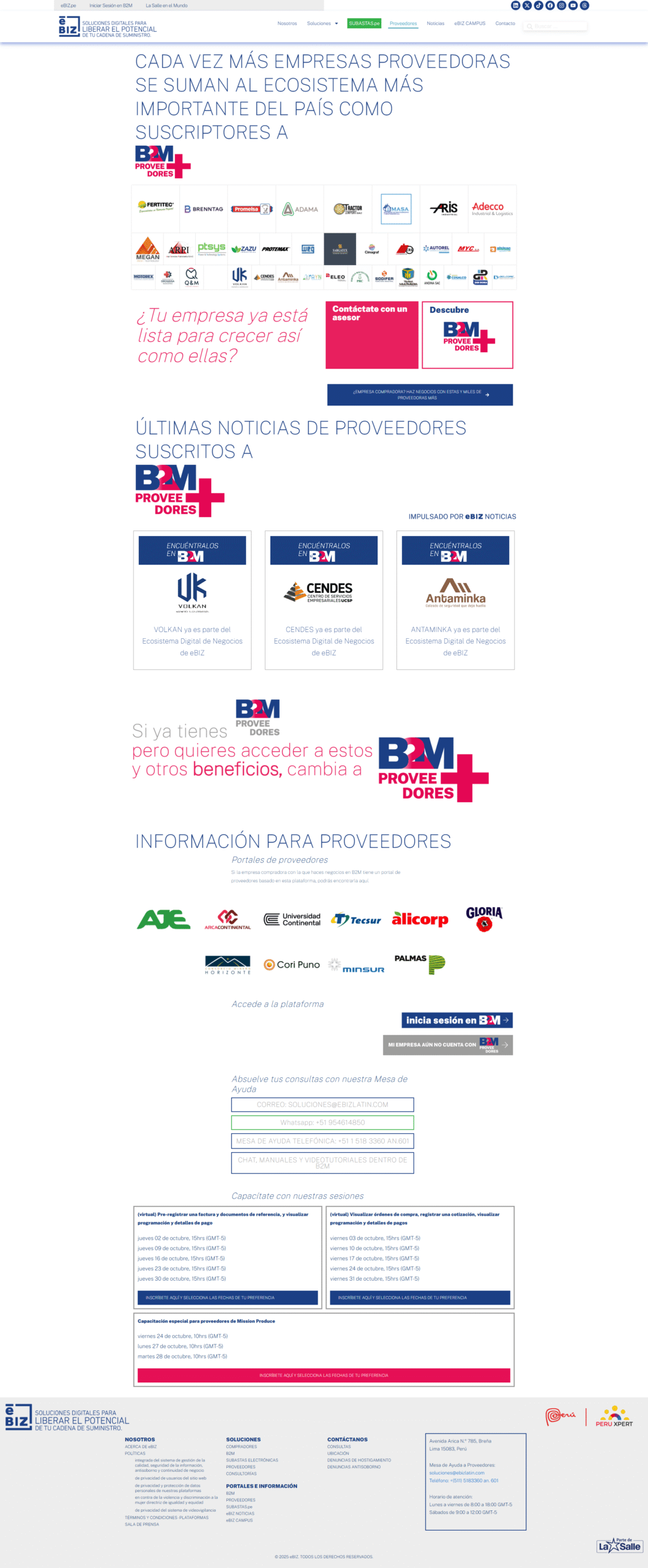 eBIZ — Proveedores