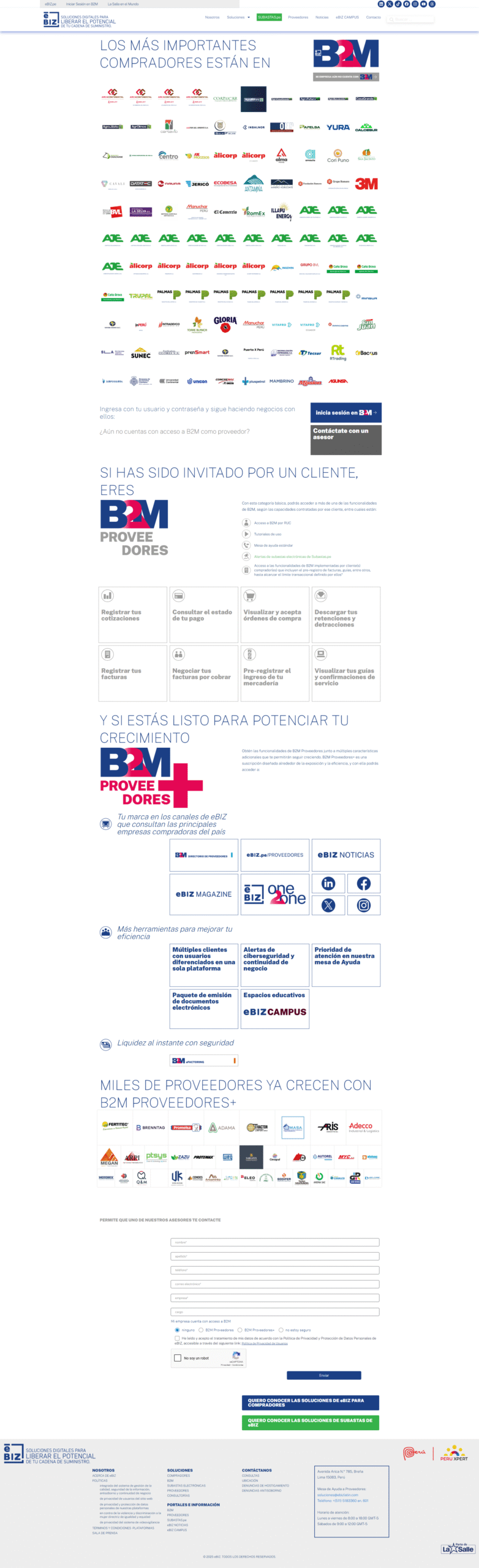 eBIZ — Soluciones para proveedores
